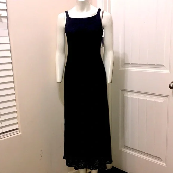 Dawn Joy Fashion Dresses | Vintage Dawn Joy Fashions Size 3/4 Lace Long Black Dress. | Color: Black | Size: 3/4 | Modareclamadoo's Closet